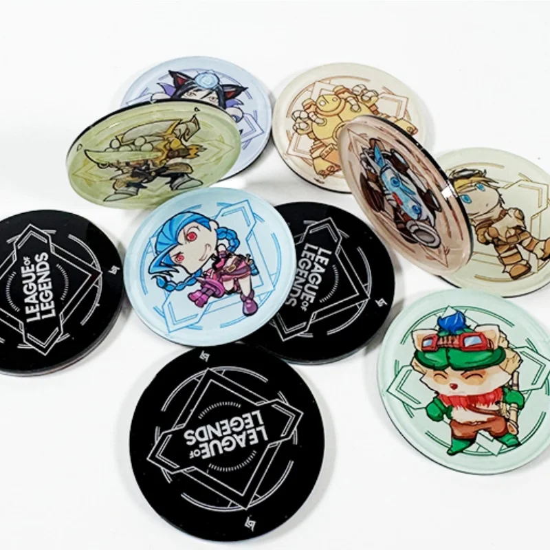 Kaartspel Riftbound Indicator Coin Ahri Teemo Master Yi Cartoon Acryl Trading Card Game Coin Home Party Bordspel Speelgoedcadeau