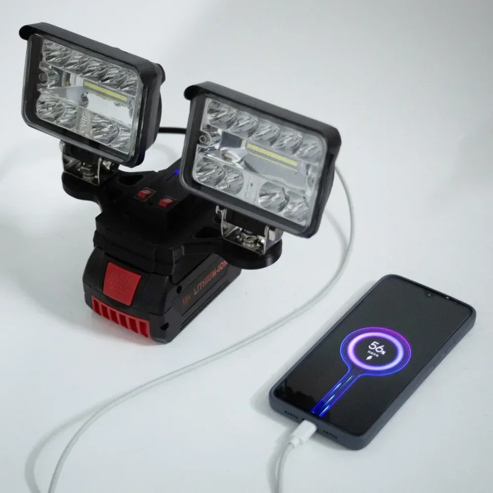 for BOSCH 18v Series Lithium Battery LED Work Light 2 headlights w/USB Camping Light Rechargeable   (Battery Not Included)