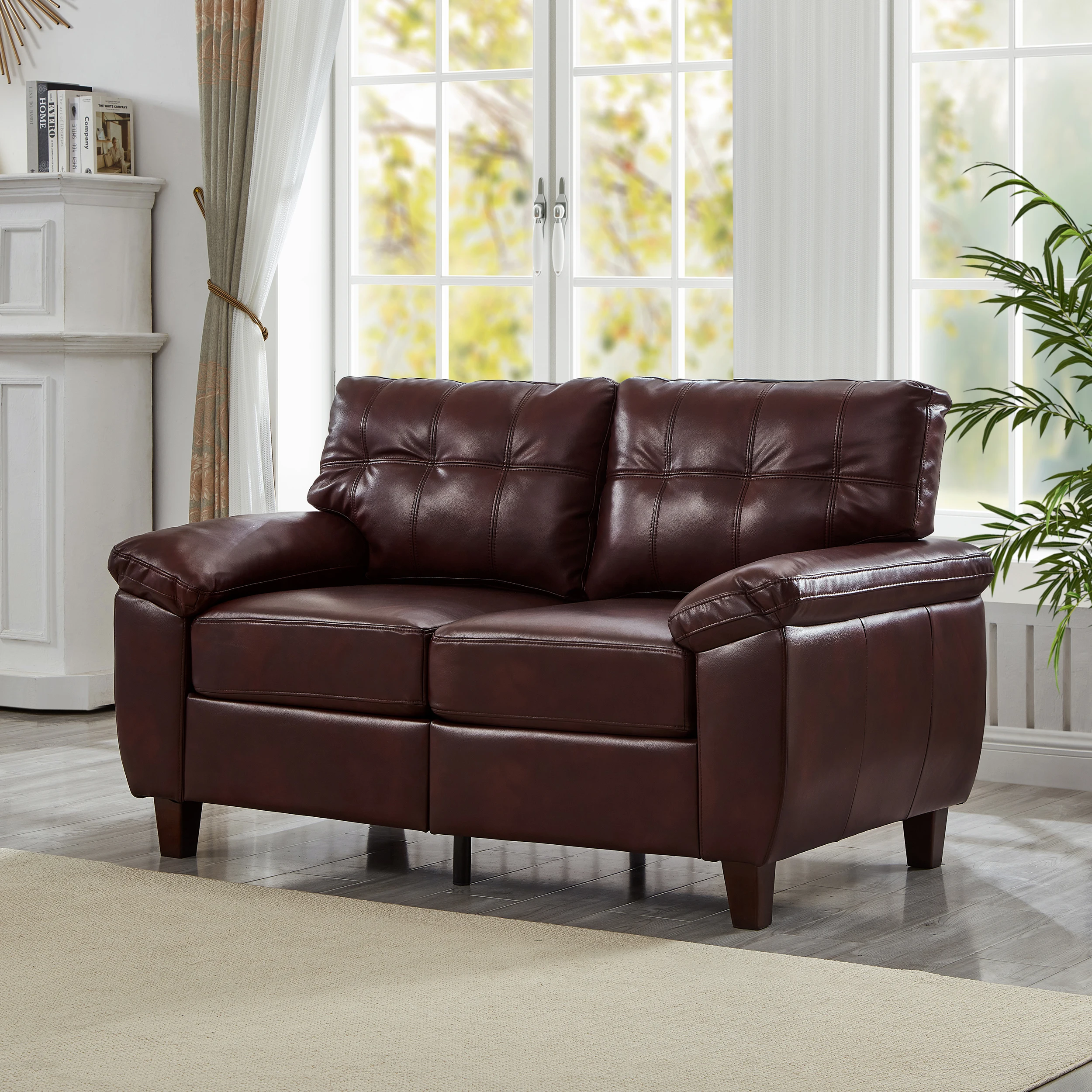 59-Inch Modern Design Double Sofa With Hidden Storage Function Providing A Comfortable Seating Experience And Armrests Suitable For Living Rooms Apartments Study Rooms And Offices