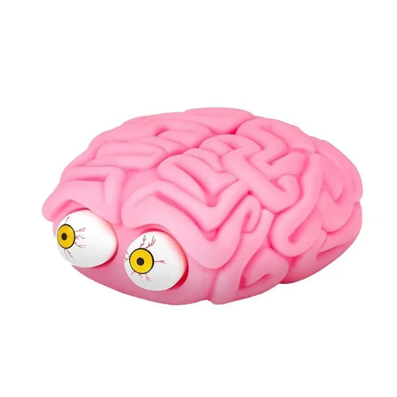 Brain Shape Squeeze Fidget Toy Halloween Party Table Decor Stress Relief Decompression Toy Horror Atmosphere Prop Gift