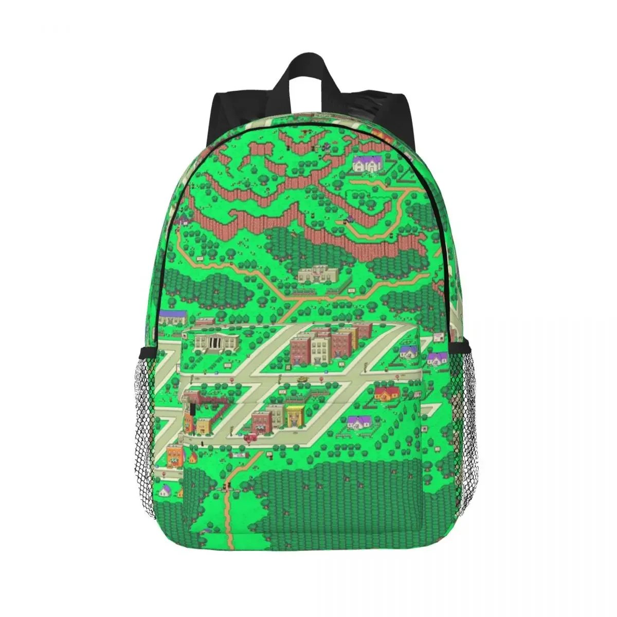 Earthbound Onett Map Backpacks Teenager Bookbag Casual Students School Bags Laptop Rucksack Shoulder Bag Large Capacity