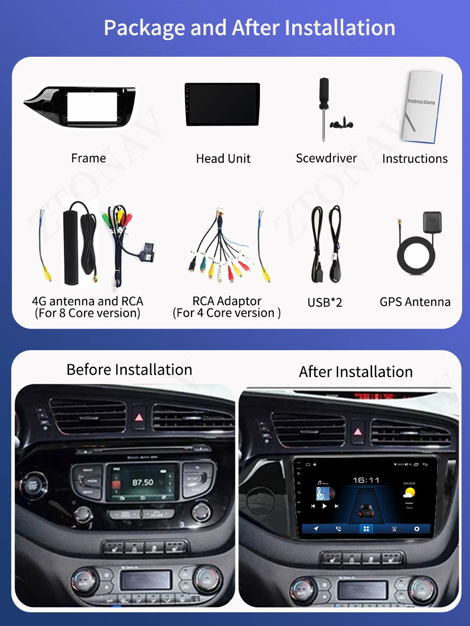 Car Radio Stereo For Kia ceed 2012 - 2018 Car Multimedia Player GPS Navi Headunit Carplay Android Auto Support 360 Camera