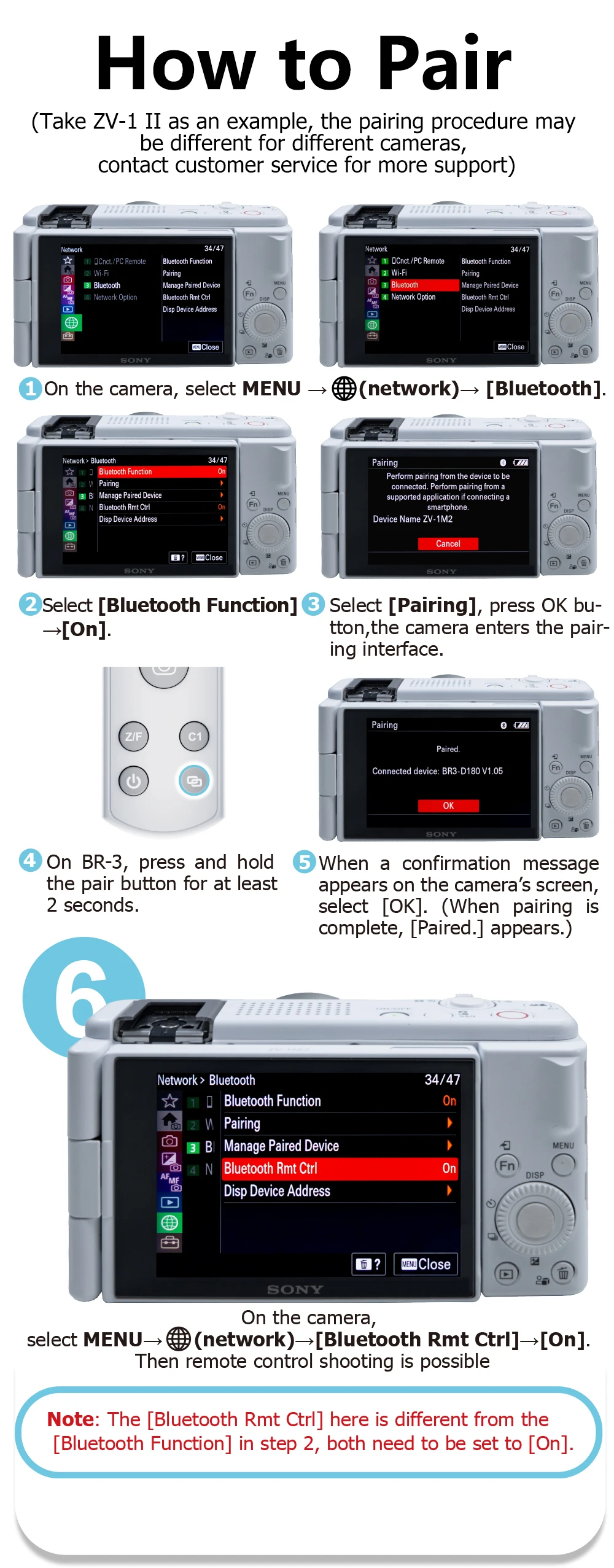 RMT-P1BT Drahtlose Bluetooth-Fernbedienung für Sony A6700 A6600 A6400 A6100 A9III A1II A7CII A7SIII A7IV A7RV ZV-E10II A7CRII – Detail 9