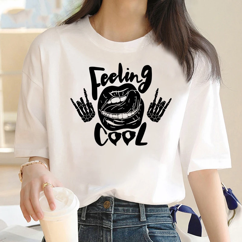 Luxury Brand Fashion Feeling Cool Printed Crew Neck Clothing Short Sleeve T-Shirt Trend Women's Summer Y2K Top