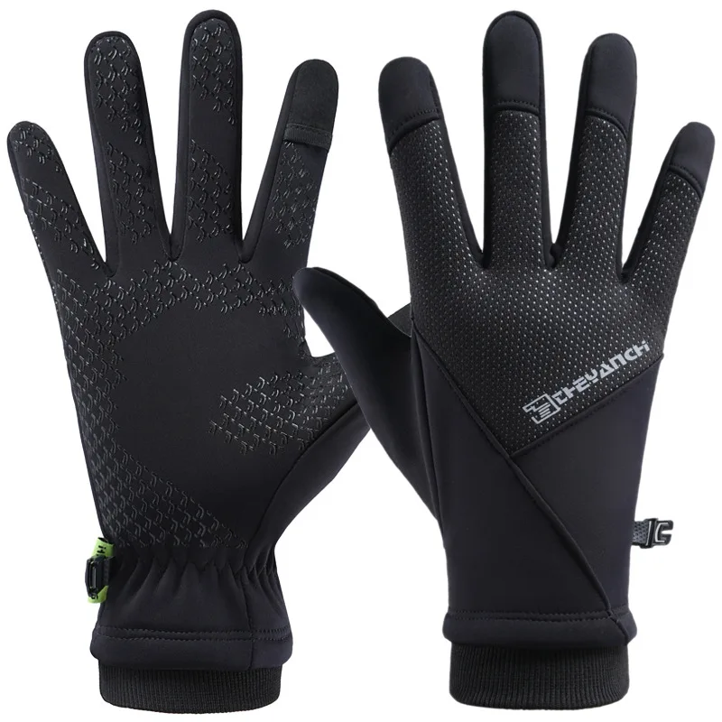 Men's Q315 Outdoor Sports Winter Cycling Gloves Velvet Anti-Slip Touch Screen Extension Warm Cycling Gloves