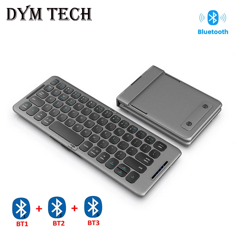 

Foldable 5.1 Bluetooth Keyboard USB Type C for Windows Android IOS for iPad Computer Tablet PC Phone Keyboard 3-Device Sync