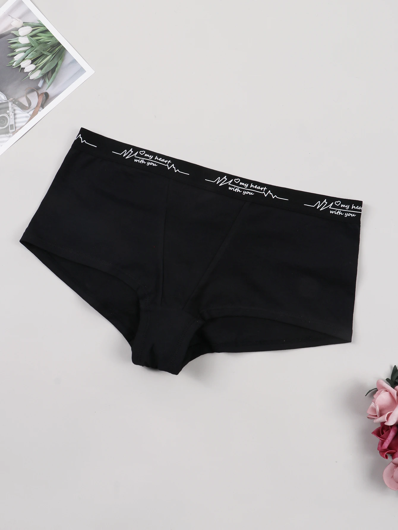 Varsbaby-pantalones cortos con estampado de I Love My Husband para mujer, calzoncillos de talla grande, ropa interior femenina, calzoncillos tipo bóxer