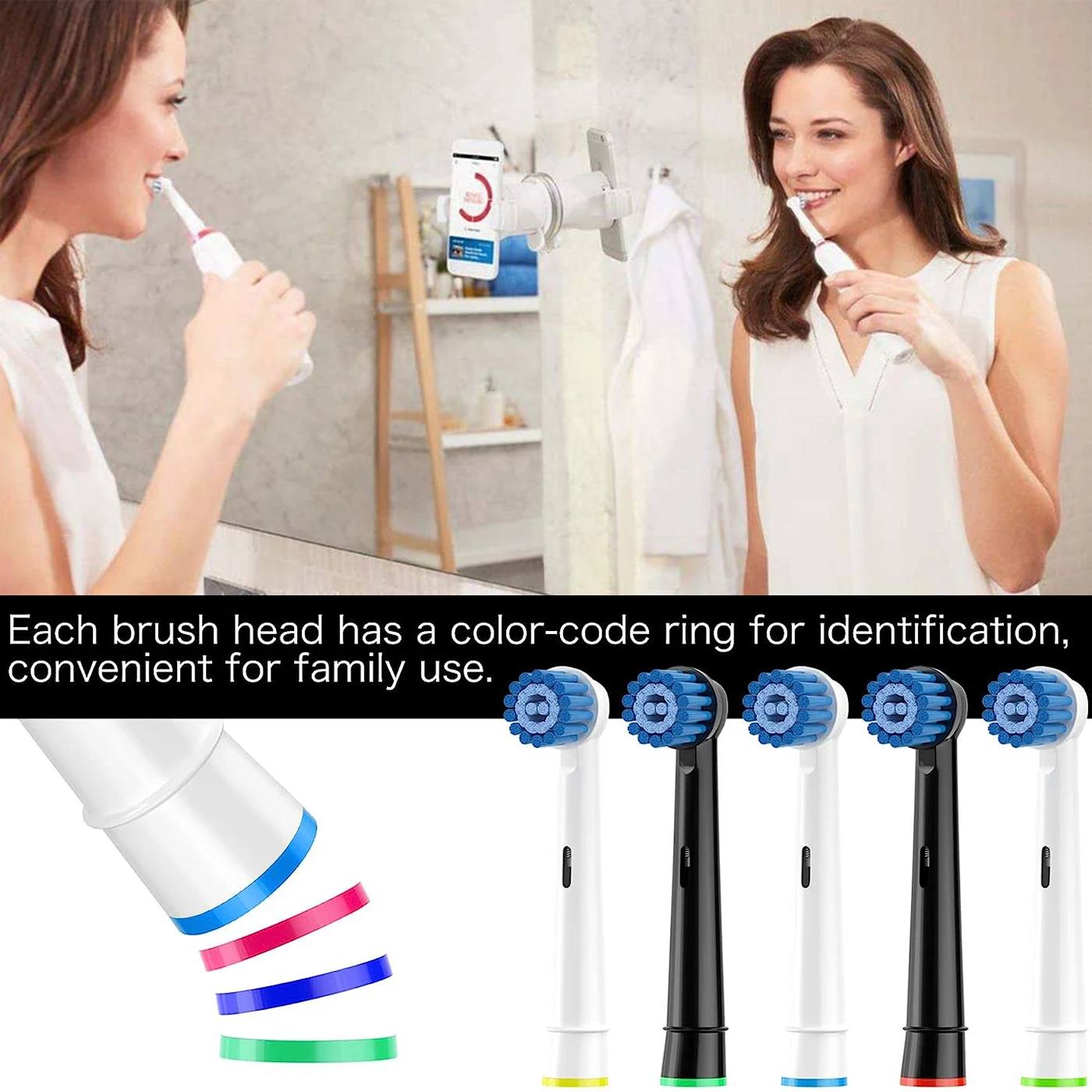 16 Pack Sensitive Gum Care Replacement Brush Heads Compatible with Oral b Braun Electric Toothbrush.