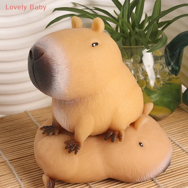 Jouet à presser Capybara de dessin animé mignon, 1 pièce, anti-Stress, Animal drôle, jouet à presser en forme de Capybara, jouets à pincer, cadeaux de détente