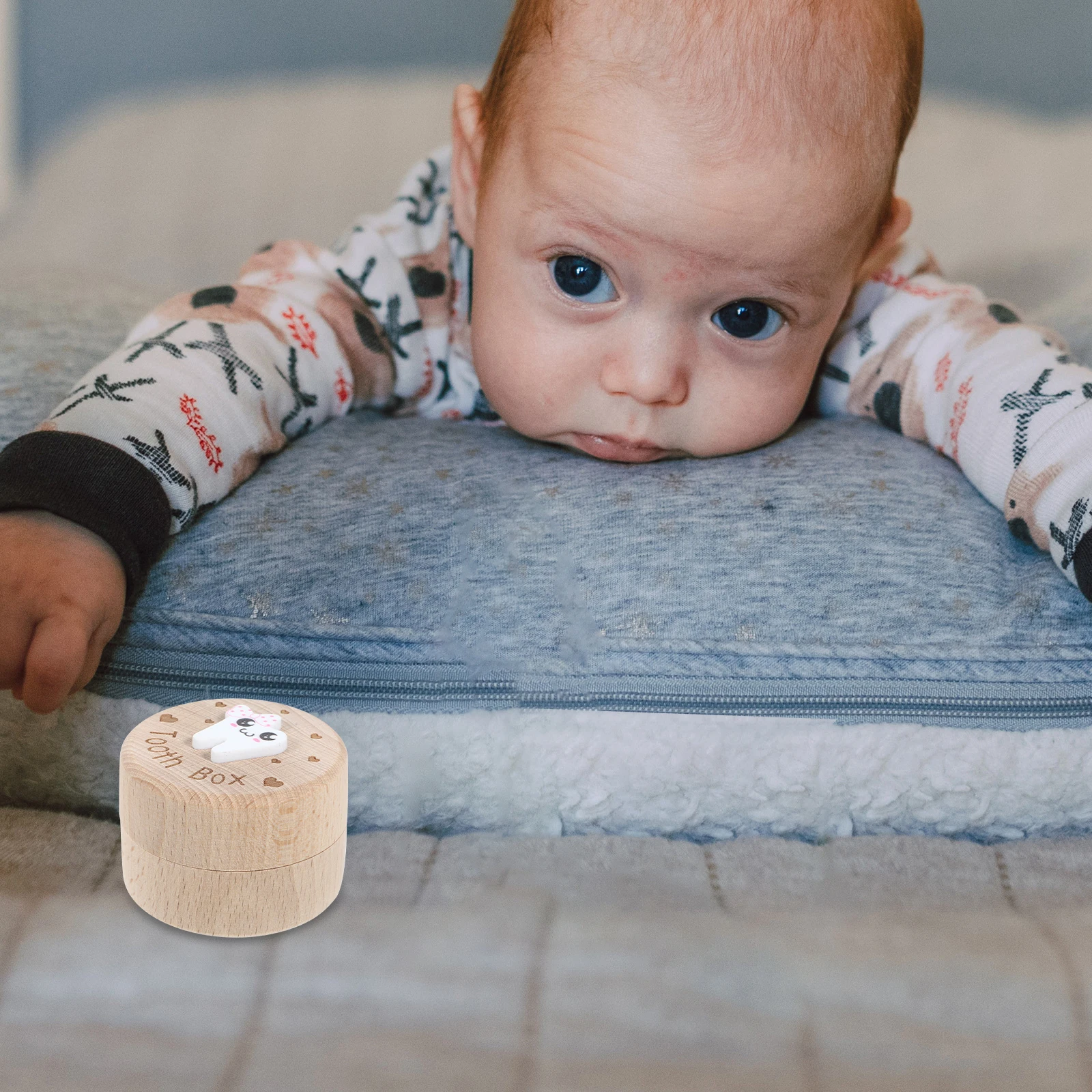 

Teeth Box Wooden Keepsake Container for s First Tooth Collector Dental Development Storage Small Gift Box