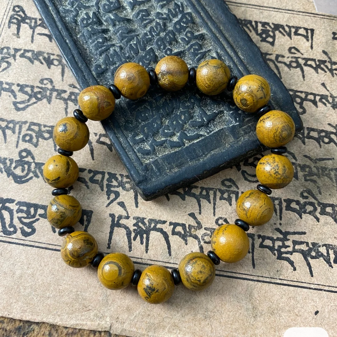 1pcs/lot world strongest energy 10mm Meng Dzi Bracelet Raw Stone Round Beads String Bracelet Spacer Bead Natural Texture Unisex