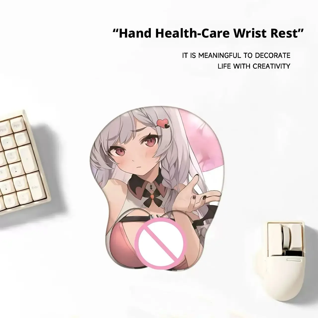 Anime Gaming Wrist Rest Mouse Pad Soft Silicone 3D Stereo Design Non-slip Ergonomic Wrist Pillow Laptop Desktop Accessory