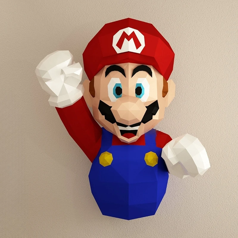 MINISO Super Marioed Paper Model Game Figures Home Decor Kids Room Wall Decoration Papercraft 3D DIY Puzzles Creative Toys Gifts