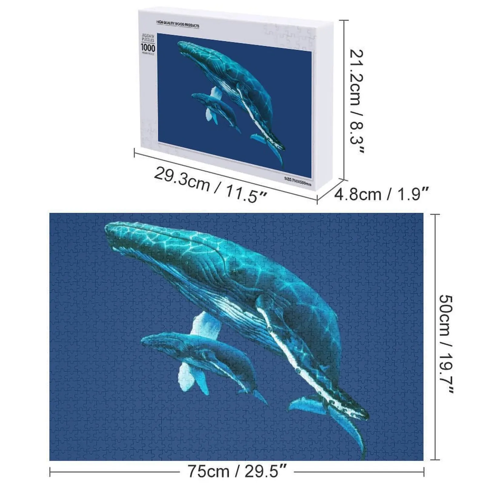 Humpback Whales Jigsaw Puzzle Photo Custom Personalized Gift Puzzle