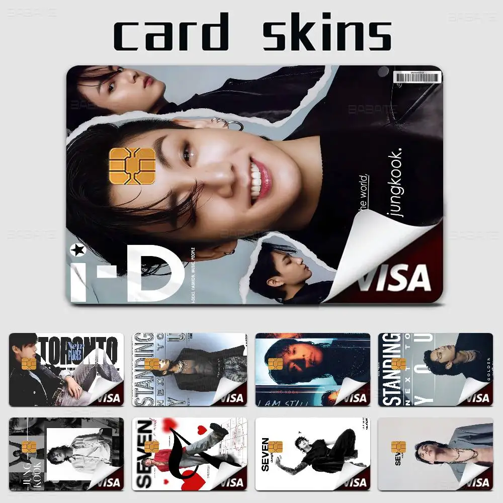 ملصق جلدي لغطاء الفيلم غير اللامع من J-Jung K-Kook لبطاقة الخصم البنكية وبطاقة الحافلة