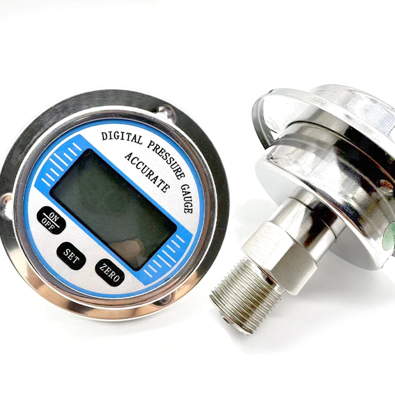 0-1000bar Hydraulic Vacuum Digital Pressure Gauge Axial G 1/4 Male Connector Oil Gas Water Pressure Gauge 4'' Manometer