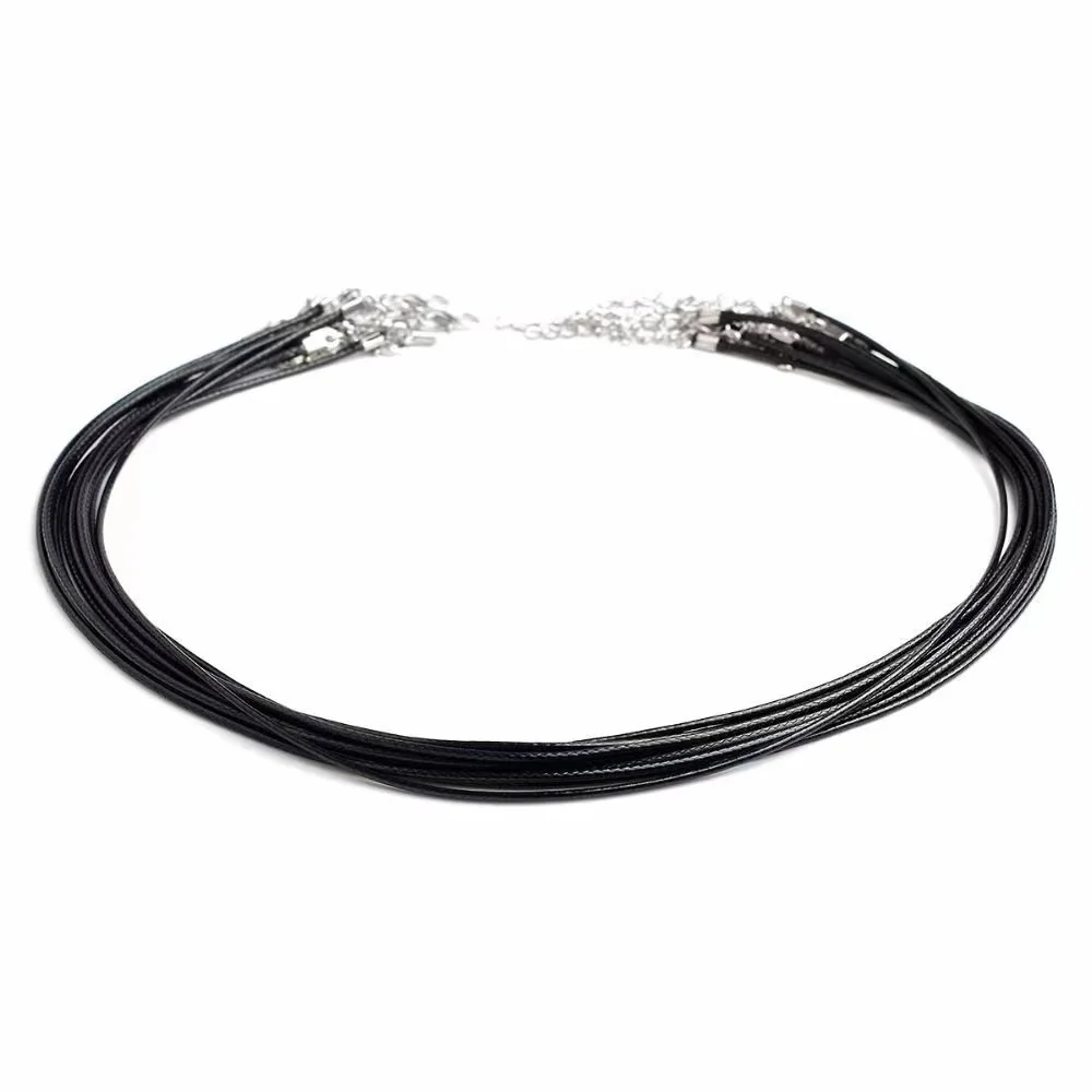 

10pcs Wax Black Cord Stainless Steel Girl Fashion Jewelry DIY Handcraft Antiallergic UnfadingNecklace