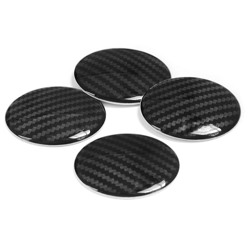 4Pcs/Lot 56mm Carbon Fiber Glue Resin + Aluminum Car Wheel Center Hub Caps Logo Sticker for Rim Hubcap Car Styling Accessories