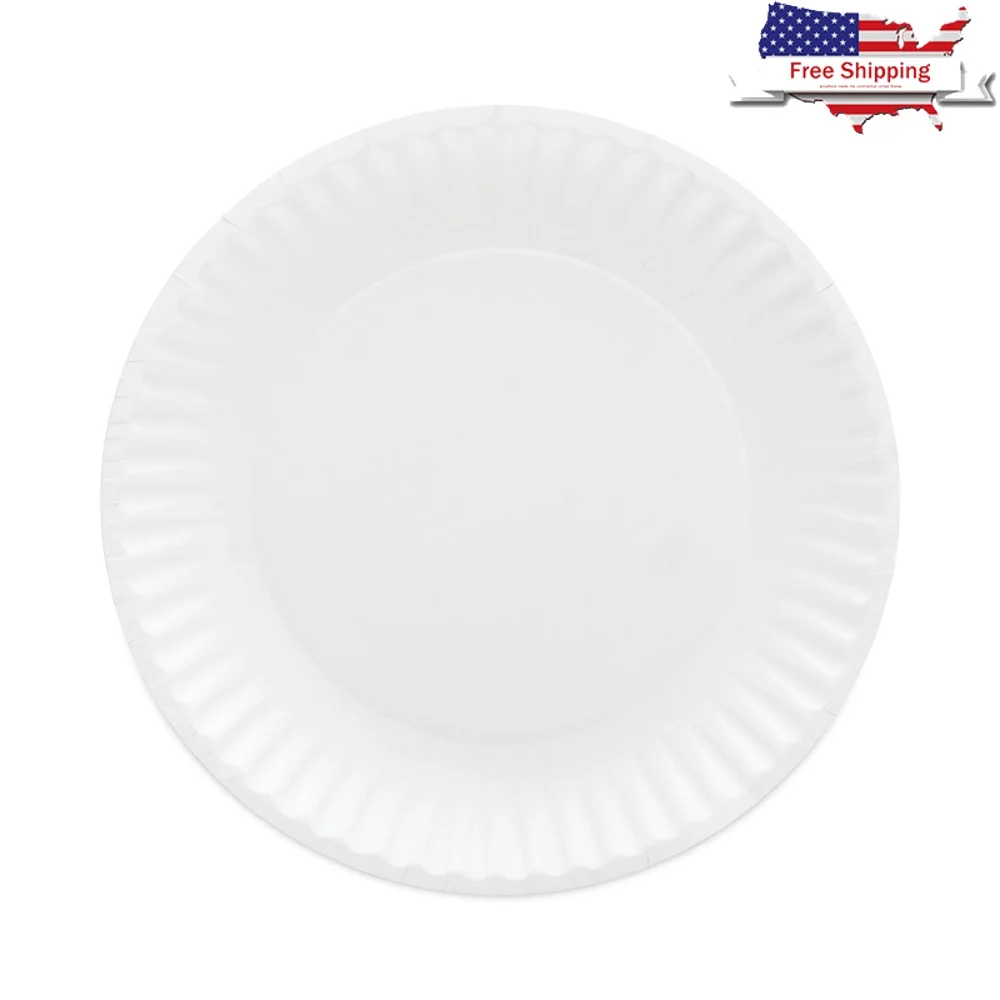 

Disposable Microwave Safe Paper Plates 6 Inch Grease Resistant Ribbed Design Ideal Breakroom 100 Count Pack