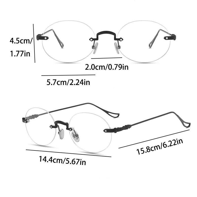 Umanco Trendy Ovale Randloze Anti Blauwe Licht Bril Voor Mannen Vrouwen Zakelijk Metaal Brilmontuur Computer Bril