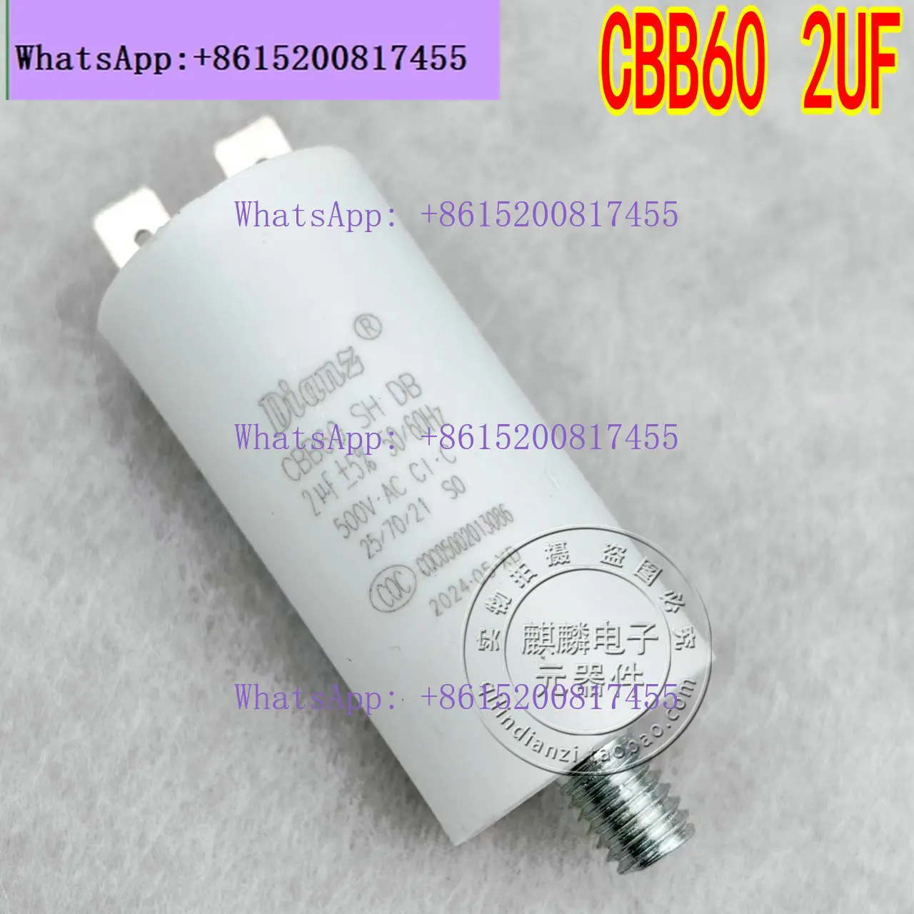 

2 шт. конденсаторы Dianz CBB60 450V1.5UF/2UF/2.5UF/3UF 500V с винтовым креплением для пусковых устройств