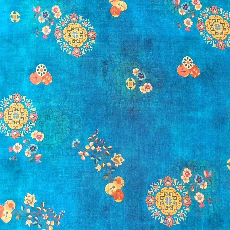 

Bohemian Style Digital Printed Ramie Fabric, Flowy Lightweight Material for Maxi Dress Skirt, Women's Summer Fashion and Sewing