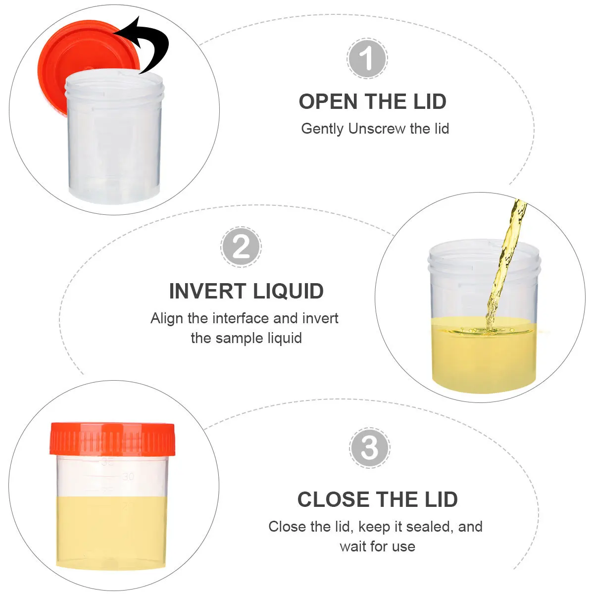 

50 pcs 40Ml Urine Cup Plastic Specimen Container Leak Proof Spiral Cover For Laboratory Sampling Cytology Histology Test Use