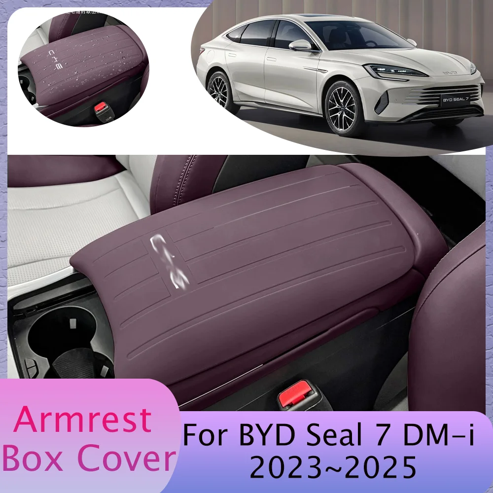 For BYD Seal 7 DM-i HX 2023~2025 2024 Car Central Control Silicone Armrest Box Protective Cover Anti-scratch Interior Accessorie