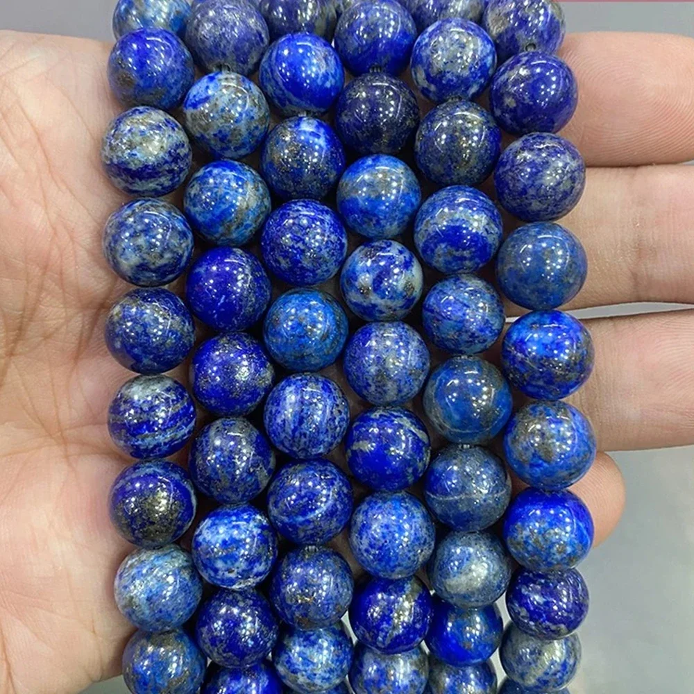 

Natural Stone No Dyed Lapis Lazuli Round Loose Beads for Jewelry Making DIY Bracelet Earrings Accessories 15'' 4/6/8/10/12mm