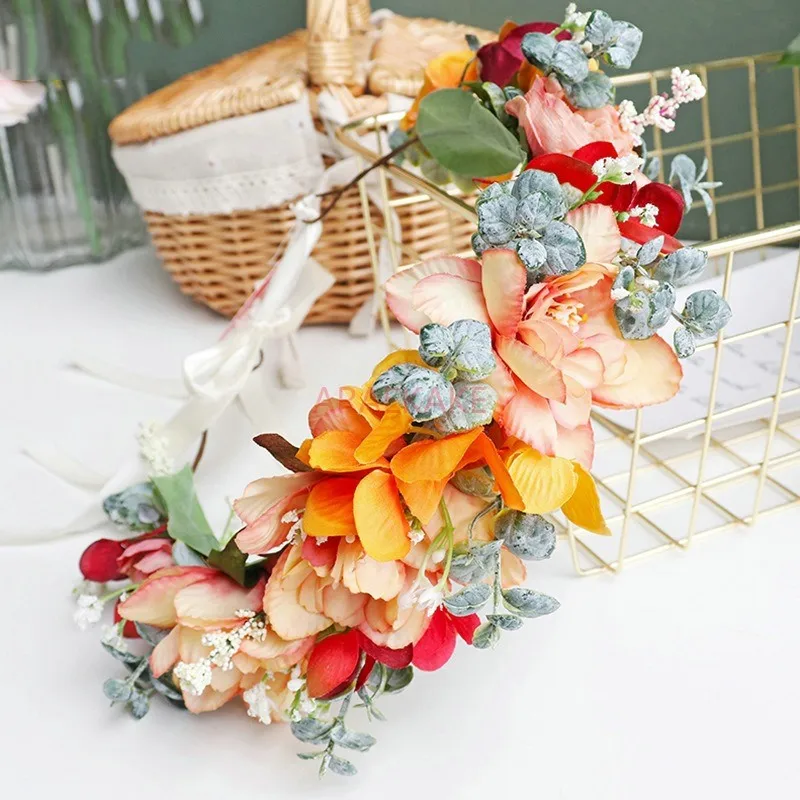 Seaside Wreath Orange Role Playing Wreath Children's Atmosphere Headwear Bridal Fashion Crown