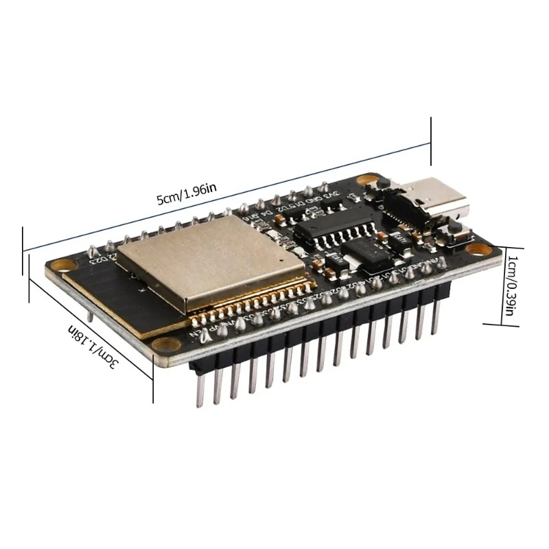 ESP-32 ESP32 Wi-Fi Bluetooth Development Board CH340C Type-C Interface Soldered Pin Headers Supports LWIP Protocol FreeRTOS