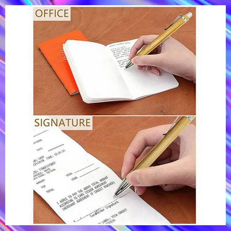 

105 Pcs Office And School Supplies Sustainable Pen Bamboo Retractable Ballpoint Pen Writing Tool(Black Ink)