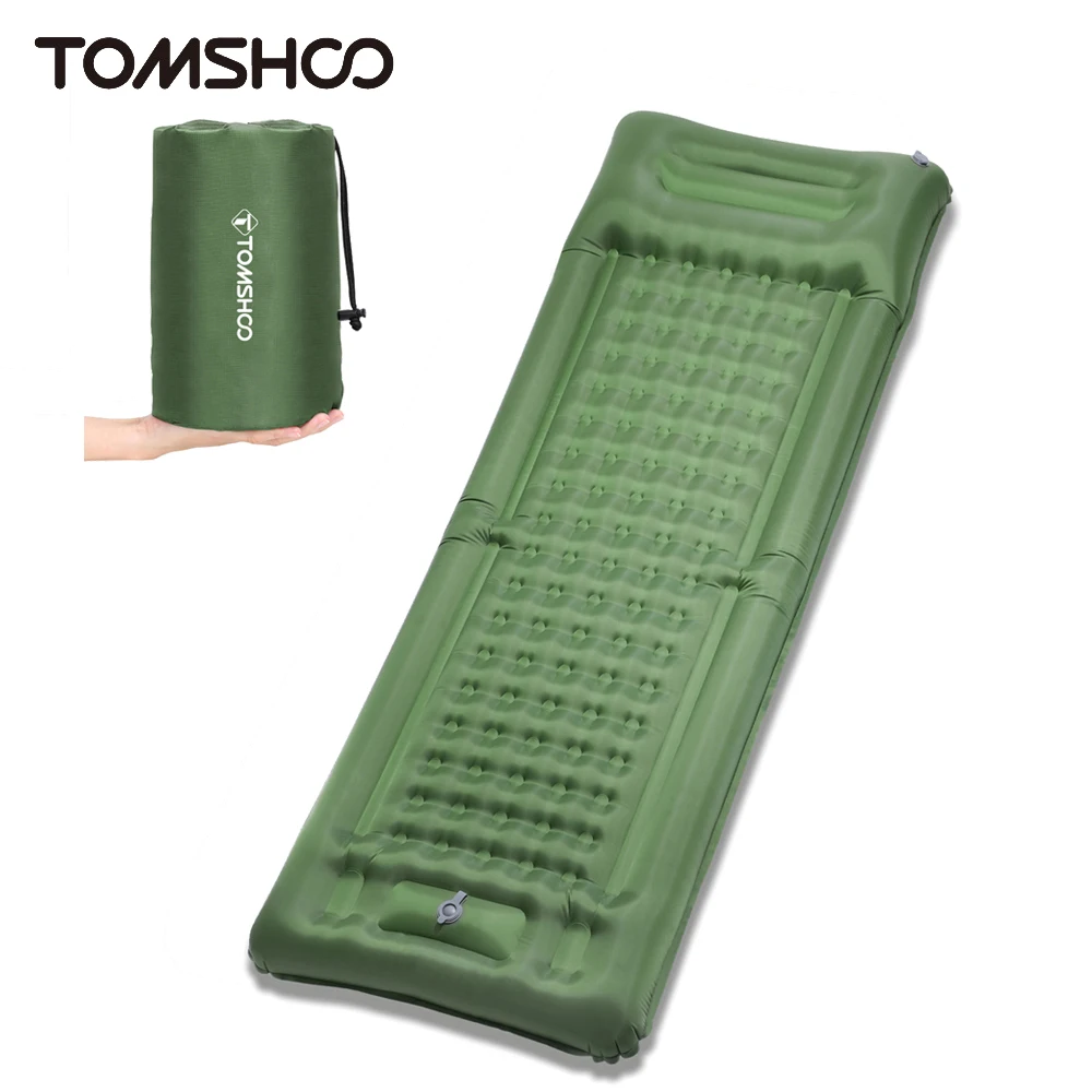 Tomshoo Inflatable Sleeping Pad Extra Thick 4In Self-inflating Mats Air Mattress w Built-in Pump for Camping Backpacking Travel