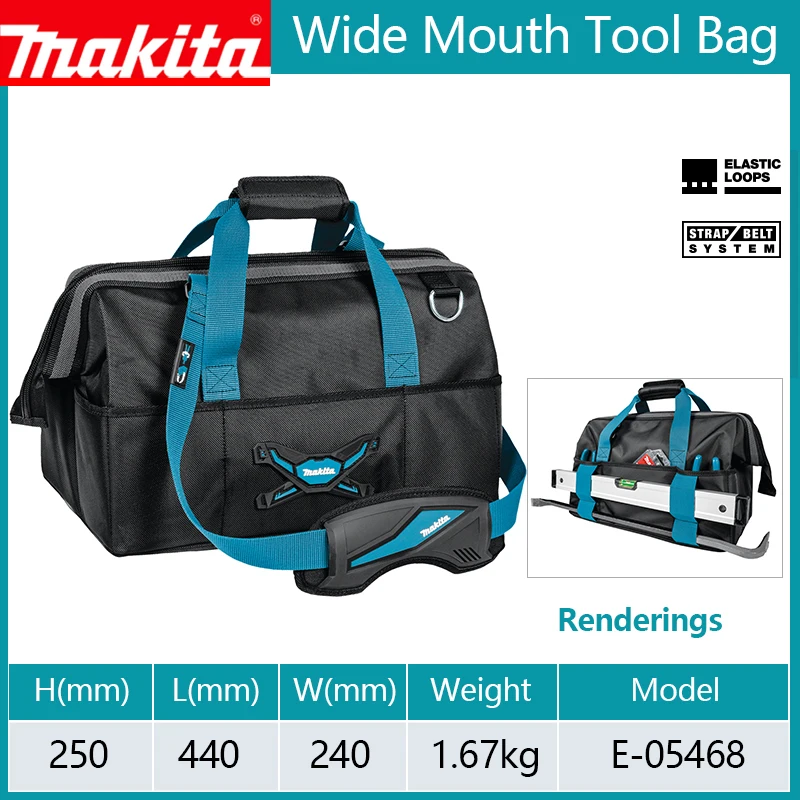 Makita Original Portable Tools Bag Multi-Functional Electrician Woodworker Repair Thickened Storage Bag Wear-Resistant Toolkit