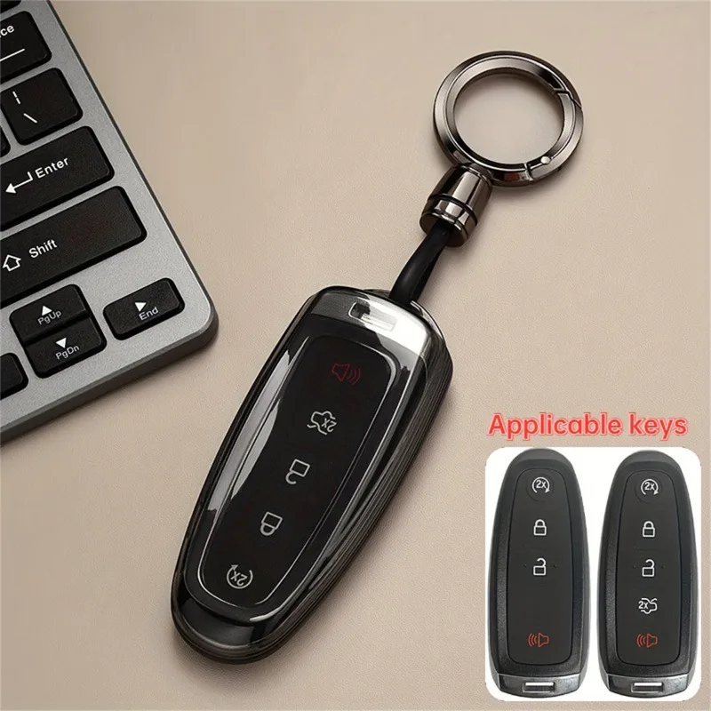 1 szt. 4/5 przycisków TPU Car Smart Key Cover, pasuje do Ford Edge Escape Explorer Flex Focus Taurus Expedition 2011-2019 Akcesoria