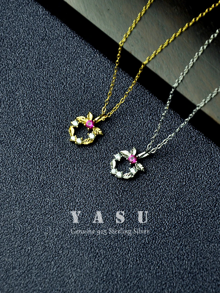 Yasu Genuine 925 Sterling Silver Necklace Flower Pendant For Women Exquisite Shiny Clavicle Chain Party Fine Jewelry Accessories