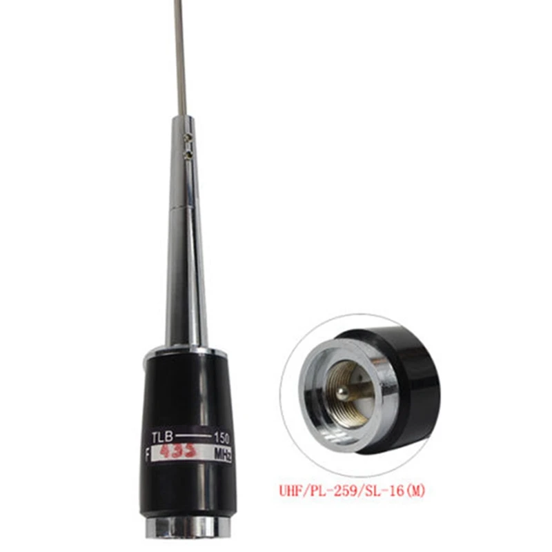 3X Details Of The New Silver UHF 400-470 Mhz 200W 5.5DB SL-16 PL-259 Mobile Car Radio Antenna