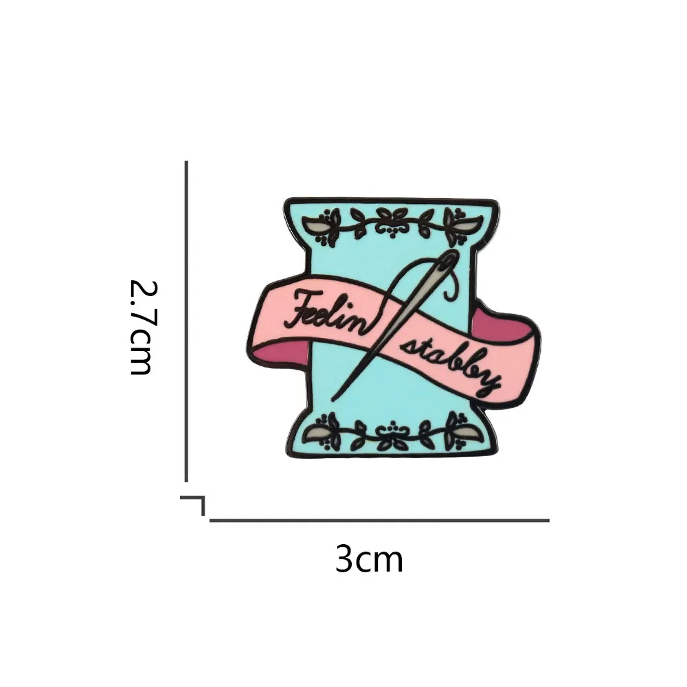 Kreatives Näh-Themen-Abzeichen, Stabiler Emaille-Anstecker, Neuartiges, lustiges Design, Schmuck für Bastelfreunde, modischer Kragen-Schmuck, dekorativ – Detail 2