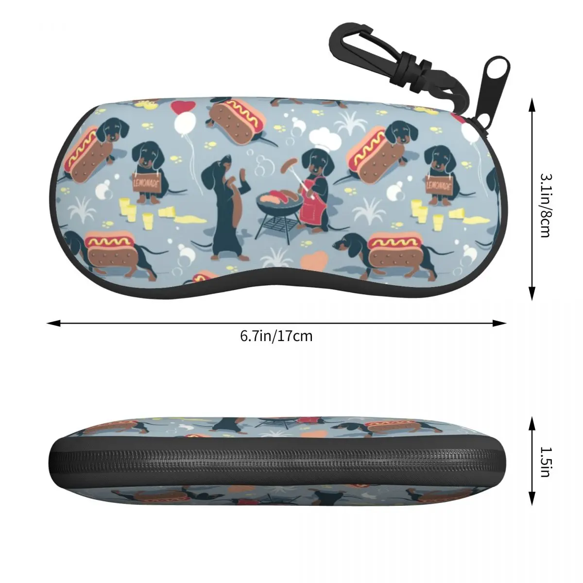 Custom Dachshund Dogs Shell Glasses Case Unisex Fashion Badger Sausage Wiener Eyeglasses Case Sunglasses Protector Box