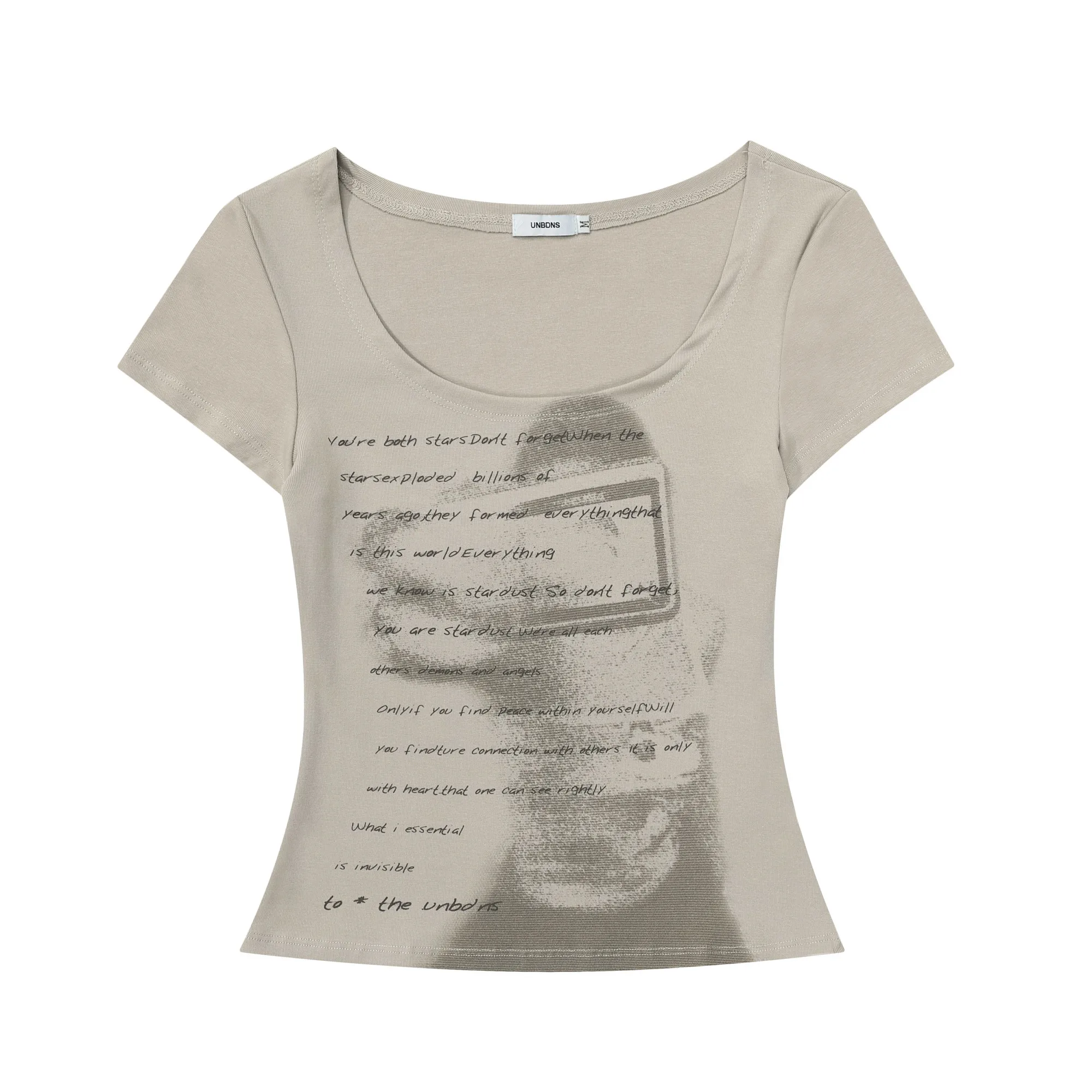 T-shirt a maniche corte con stampa di lettere retrò in stile Designer di vendita calda di alta qualità, lunghezza della spalla delle donne piccanti, Top corto