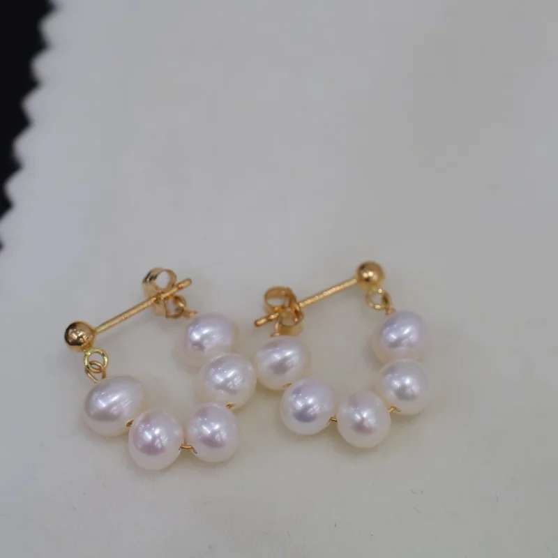 

SGARIT Korean Design Gold Color Pearl Irregular Earrings For Women Natural Pearl Geometric Earring Trendy Party Girls Gifts SE78