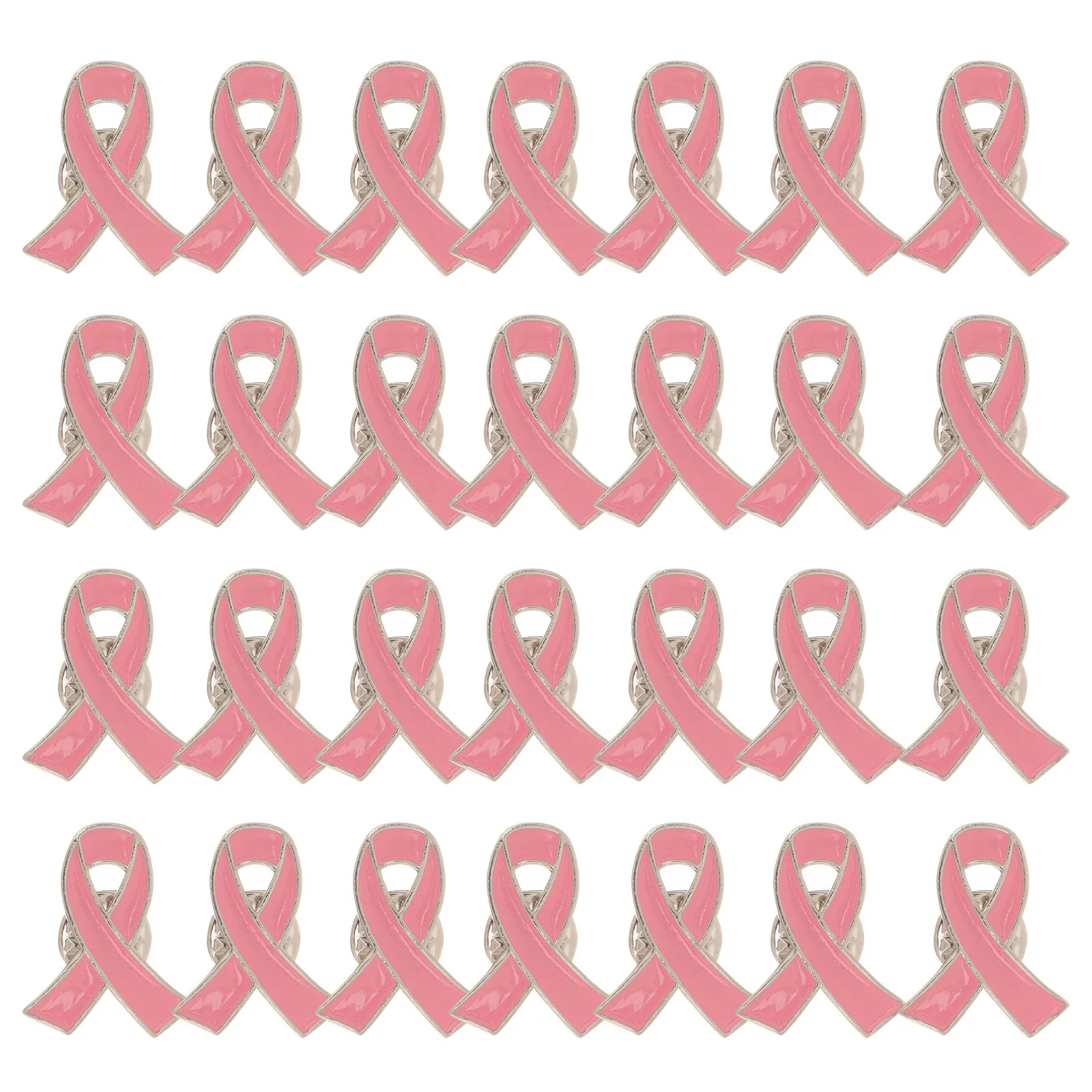 24Pcs Pink Ribbon Lapel Pins Zinc Alloy Breast Cancer Awareness Brooches for Charity Fundraising Public Events Dress Hat