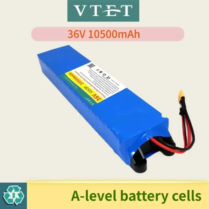 Bateria de lítio com BMS, M365 Ebike Power Battery, carregamento rápido, DIY, 10S3P, 10500mAh, 500W, 36V, 10.5Ah, 18650, Novo, 2024