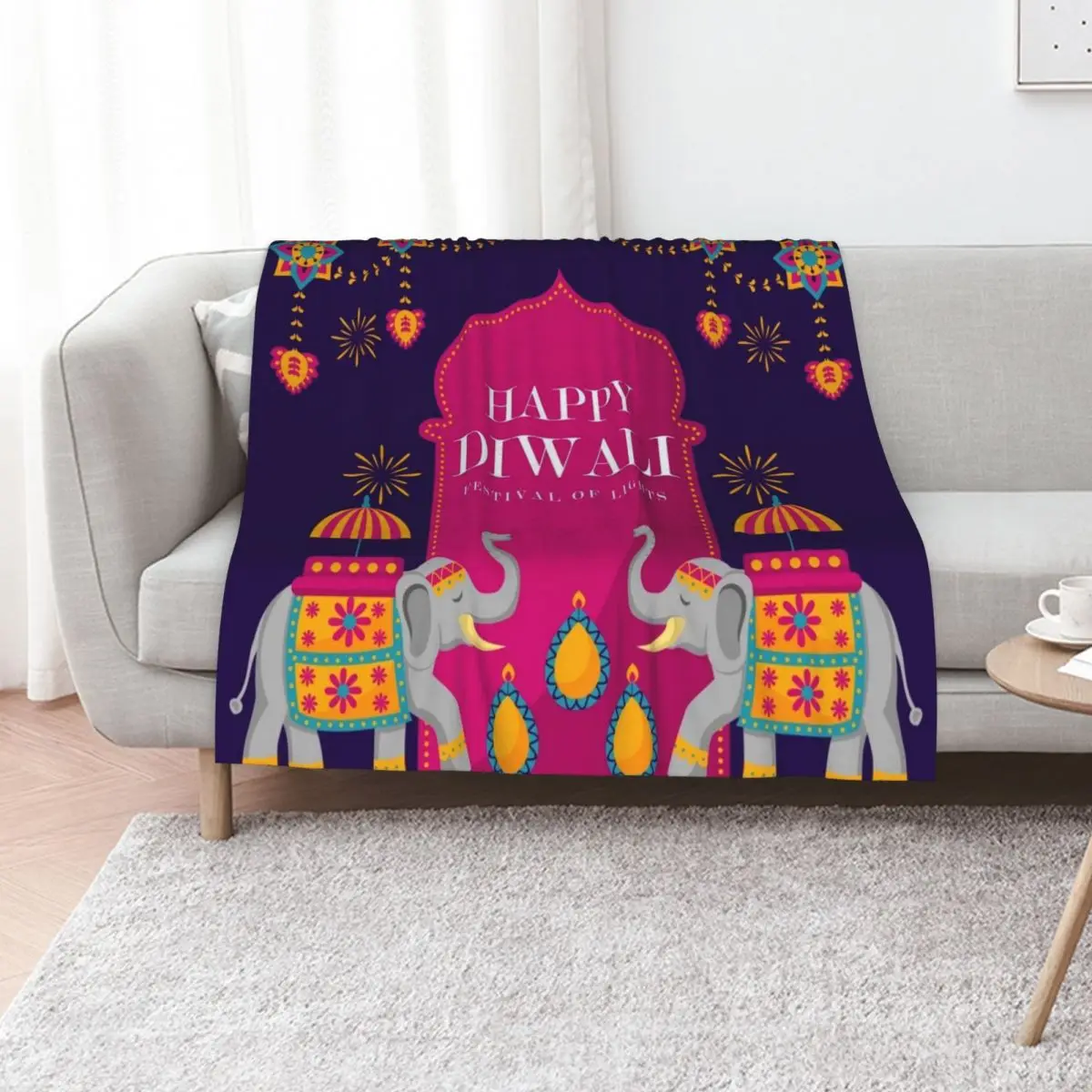 

Happy Diwali - Festival Of Lights Throw Blanket cosplay anime Luxury Throw for winter Bed linens Blankets