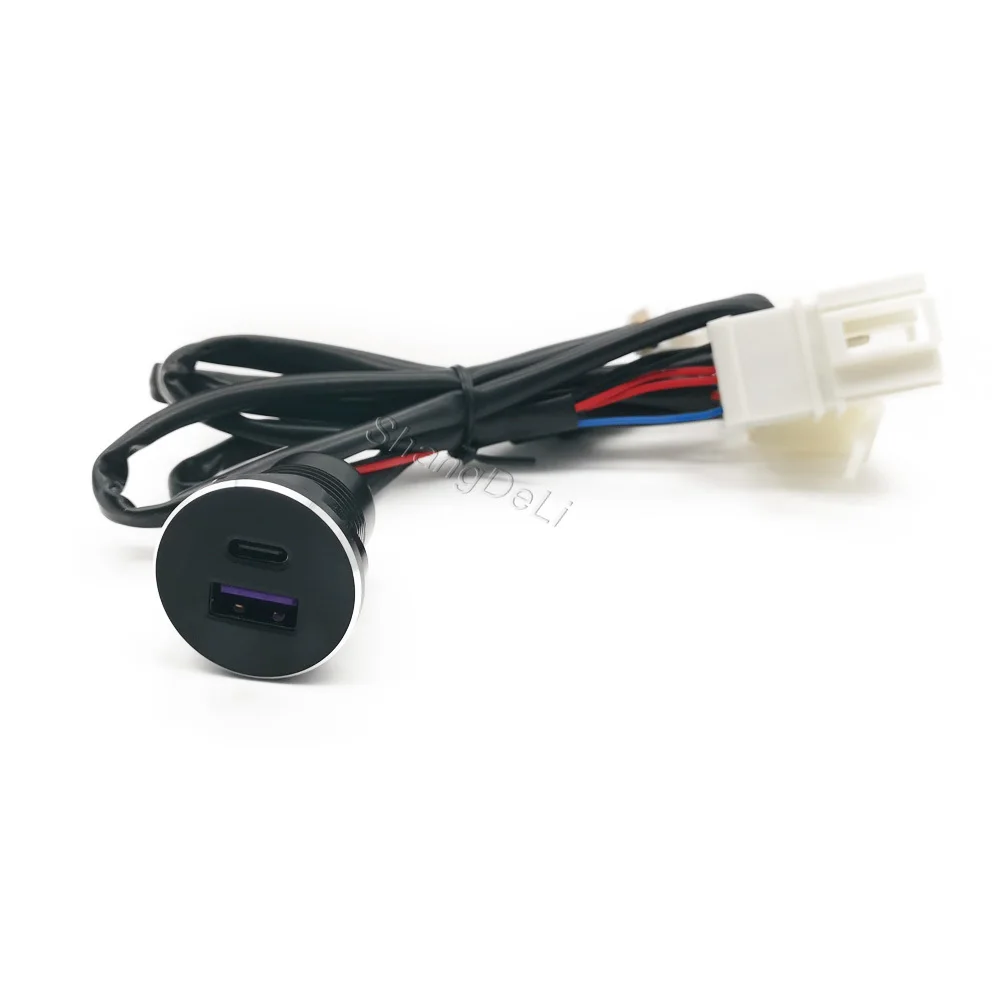 1PC Car Dual USB Outlet Charger Socket Cigarette Lighter PD Type C QC3.0 USB Port Fit for Sagitar Golf Passat Car Accessories - view 5