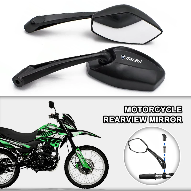 2 unids/par espejos de motocicleta manillar plegable retrovisor lateral para ITALIKA XS125 XS150 WS150 GS DS150 GTS175 WS175