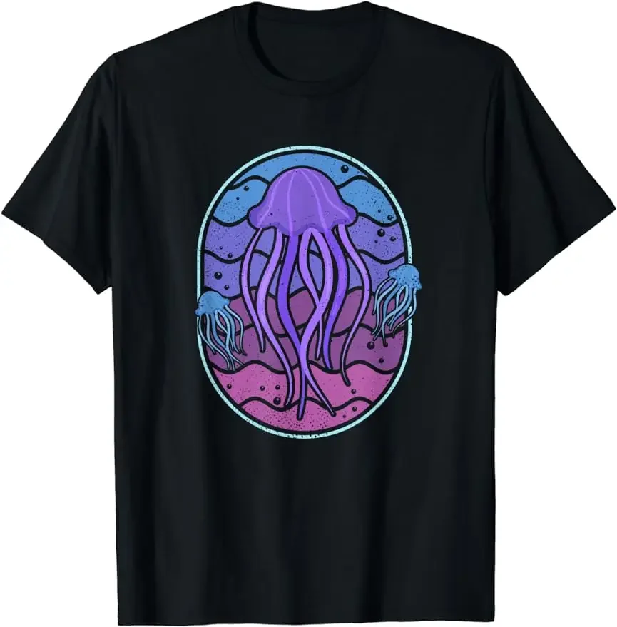 2024 New Vintage Jellyfish Marine Biologist Marine Enthusiast Comfort T-shirt Unisex T-shirts for Men Women Summer Tees Cotton