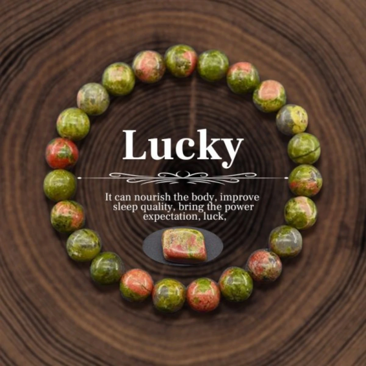 JD Natural Stone Jasper Quartz Beaded Wealth Lucky Bracelets for Women Men Classic Simple Stretch Bangles Yoga Healing Gifts