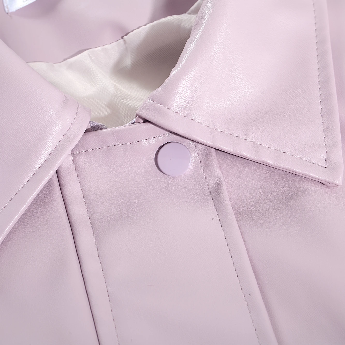 Jaet de motociclista de couro PU roxo feminino primavera outono solto sensação sofisticada super boa aparência beisebol Sle fechamento com zíper Lon...