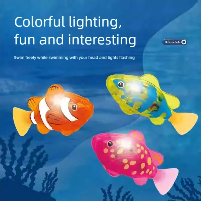قطعة واحدة من لعبة الأسماك المقلدة للأليفة الإلكترونية الميكانيكية، السفر في الماء، فلاش متوهج، لا يتطلب تغذية، يمكن استخدام نصف ساعة مرة واحدة، بطارية قابلة للاستبدال، متينة، ألوان غنية، مناسبة لهدايا العطلات المختلفة